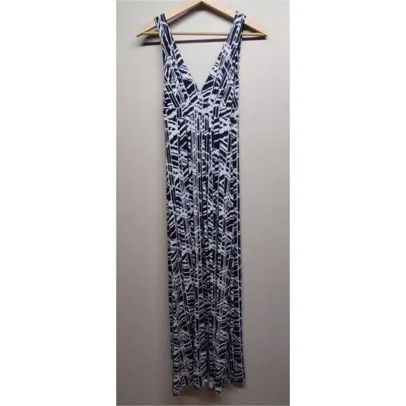 Tart Maxi Dress Women Size S White Blue Jersey Stretch Sleeveless Casual Party - Picture 4 of 8